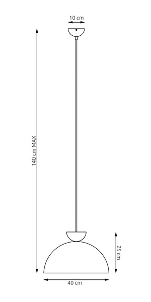 Lampa wisząca Emibig LUNARO 1L BL Biały/Czarny 1475/1L