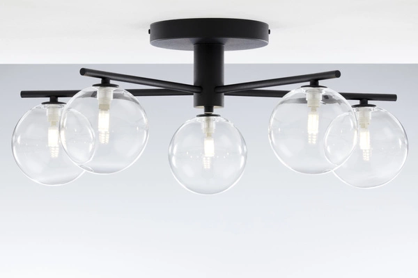 Nowoczesna Lampa sufitowa PRATO wys. 27cm 5xG9 14W IP20 | czarny