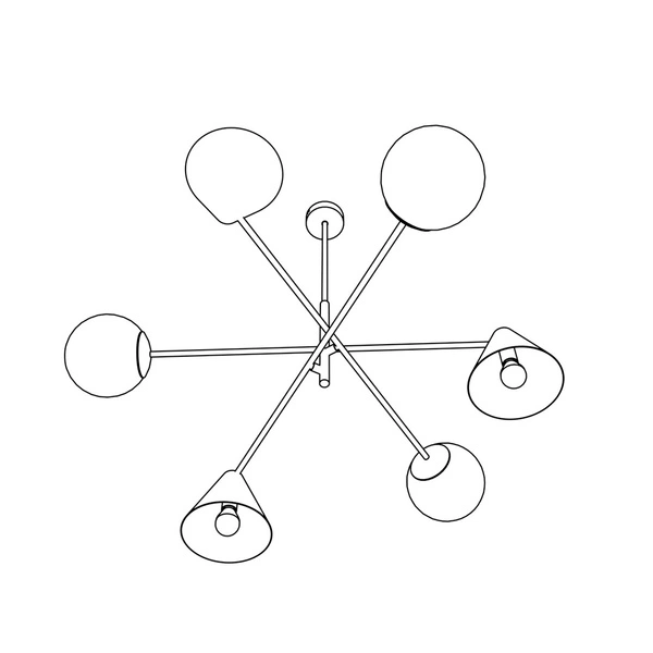 Lampa sufitowa Emibig HERMES 6 Biały 1348/6