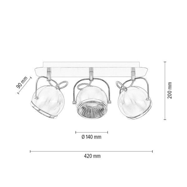 Lampa sufitowa kulowa w zestawie 3xGU10 LED 6W Satynowy Metal 5009387