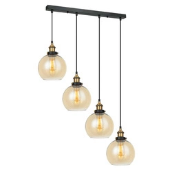 Lampa wisząca CARDENA dł. 71cm 4xE27 | czarny/złoty