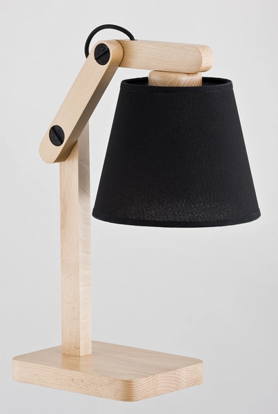 Lampa stołowa JOGA BLACK drewno/czarny