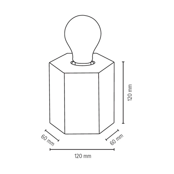Lampa stołowa Fofi 1xE27 Max.25W Drewno brzozowe/Czarny kabel PVC 7016010400000
