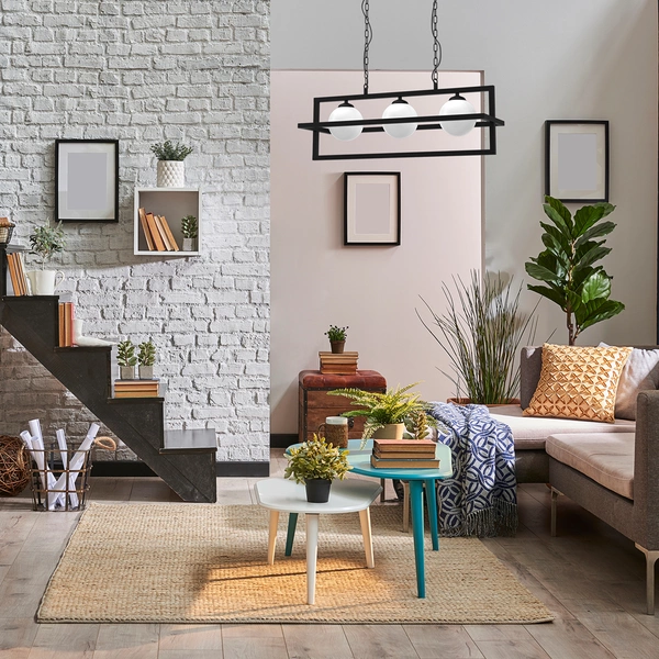 Lampa wisząca DIEGO, MLP8569, czarna z białymi kloszami, 3x40W E14