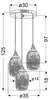 MARINA LAMPA WISZĄCA TALERZ 3X60W E27 CHROM