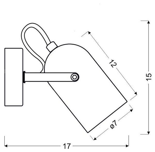 Kinkiet GRAY 1xE14, szary, 91-66473