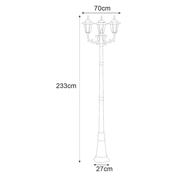 Lampa ogrodowa stojąca K-7009A2/3 CZARNY z serii STANDARD