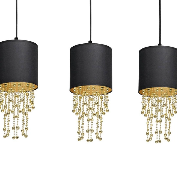 Nowoczesna lampa wisząca listwa ALMERIA BLACK/GOLD 3xE27 MLP64400
