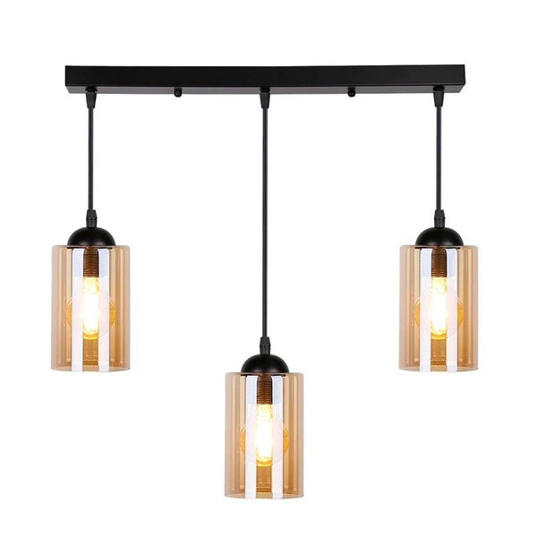 Lampa wisząca BISTRO, czarny/brązowy, 3x40W E27