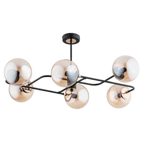 Lampa sufitowa ALFA LENTUS CZARNA 6xE14 62cm | 63023