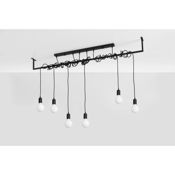 Stylowa lampa wisząca SALAMANCA 6 SL.0896 czarna 6xE27