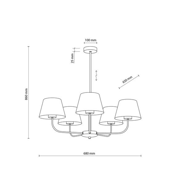 Stylowa lampa wisząca CHICAGO E27 60W szer. 70cm | beżowy 3989