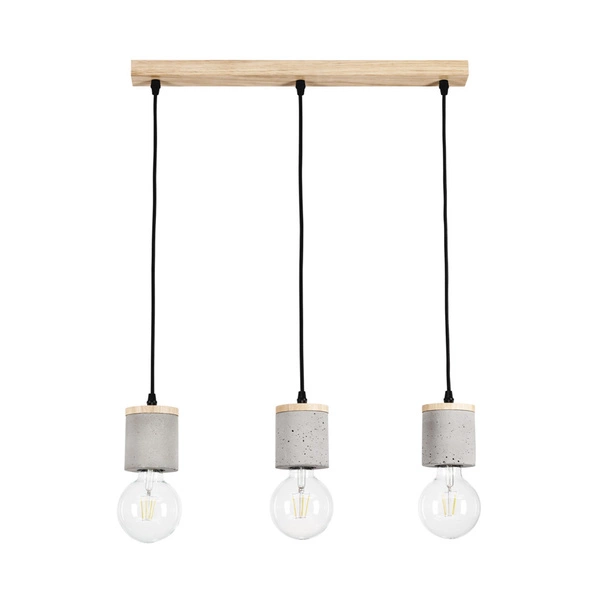 Cesar Lampa Wisząca 3xE27 Max.60W Dąb Olejowany/Czarny/Szary 1899374