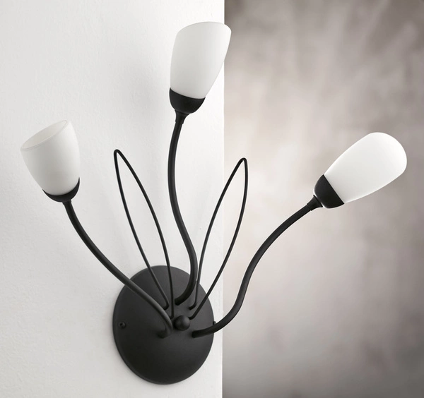 Klasyczny Kinkiet GLORIOSA wys. 44cm 3xG9 14W IP20 | czarny mat