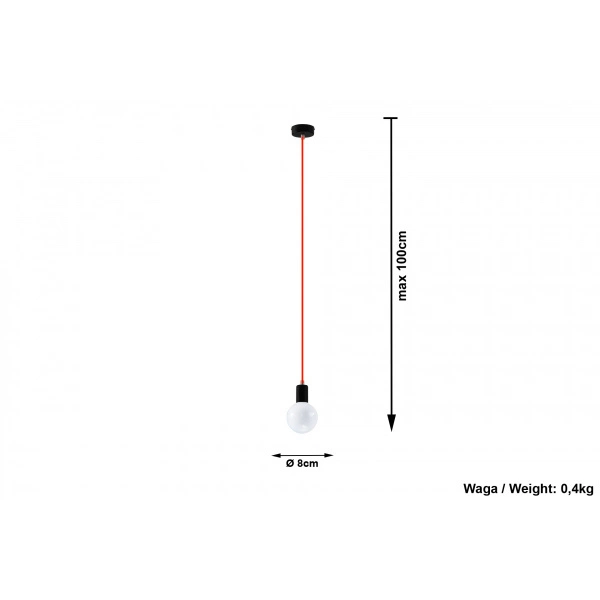 Lampa Wisząca EDISON SL.0154 czarny/pomarańczowy 1xE27