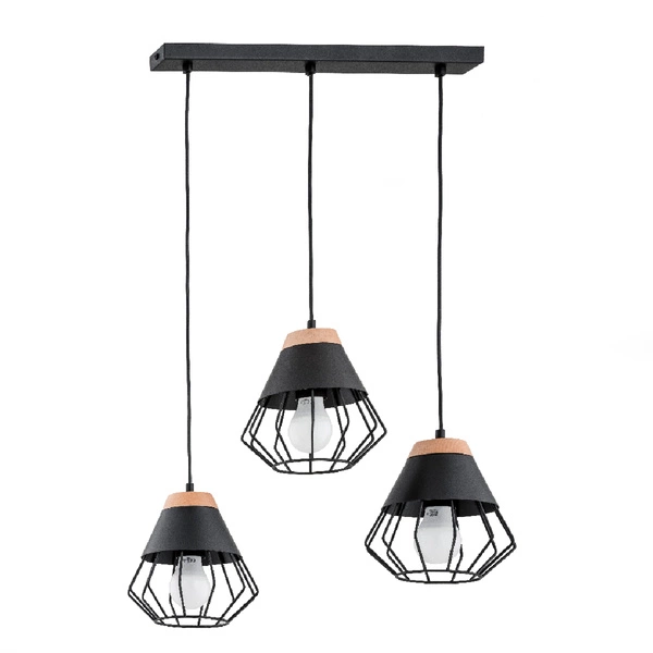 Lampa wisząca ALFA RINA CZARNA 3xE27 20cm | 62114