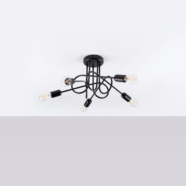 Żyrandol LOOP 5 czarny