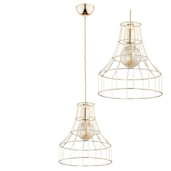 Druciana lampa kratka SKADI złota śr. 27,5cm