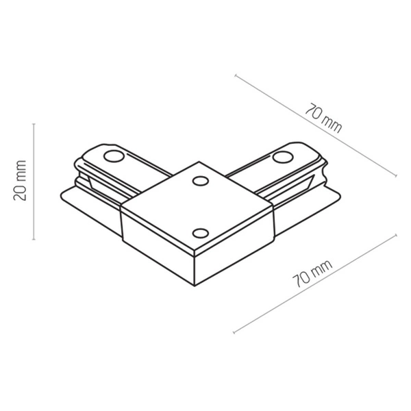 Łącznik do szyn w kształcie L TRACER CONNECTORS 4070 czarny 4070