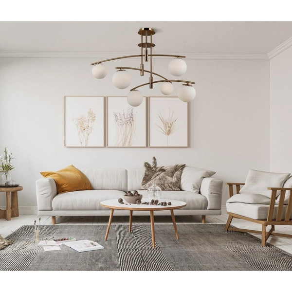 Lampa wisząca Senai śr. 91,5cm 6xG9 | miodowy