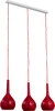 Lampa wisząca kropla listwa VETRO czerwona szer. 63cm