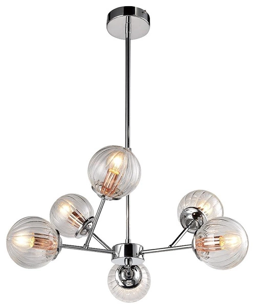 Nowoczesna lampa wisząca BEST 6xE14 chrom/miedź 36-67272