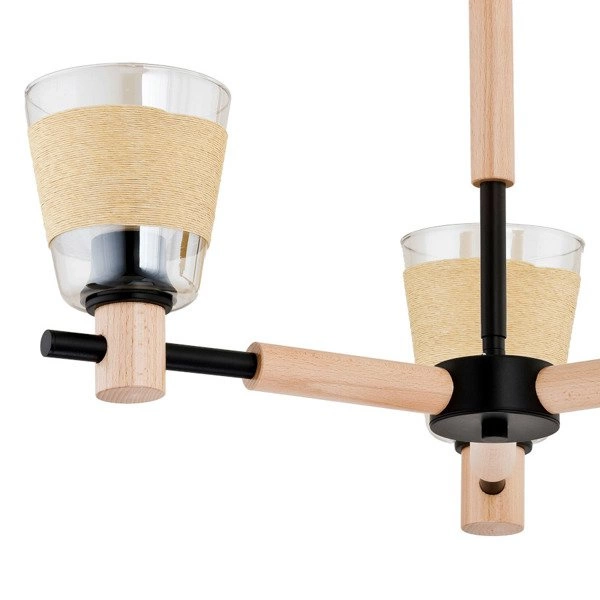 Nowoczesna Lampa sufitowa KORAB III drewno śr. 60cm