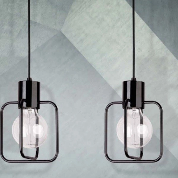 Lampa wisząca podwieszana AURA kwadrat V czarna