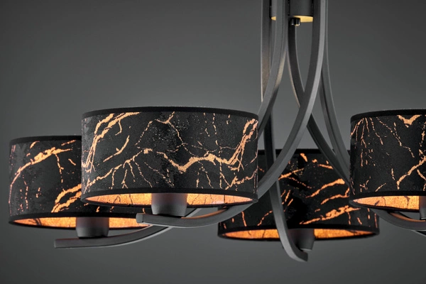 Klasyczny Żyrandol ARTHUR wys. 71cm 5xE27 15W IP20 | czarny