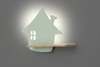 Kinkiet dziecięcy IQ Kids HOUSE z półką, 21-84866, miętowy, 5W LED, barwa neutralna 4000K