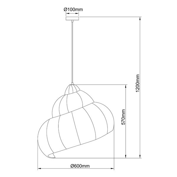 Ratanowa lampa wisząca Shella 60 cm jasne drewno 1xE27
