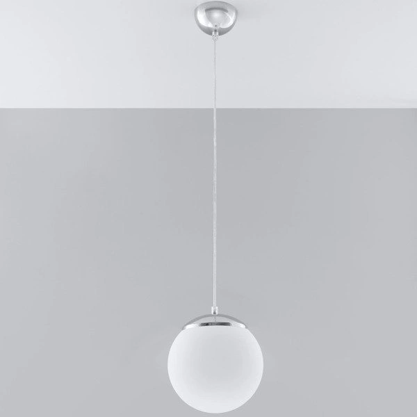 Lampa wisząca Sollux UGO 20 Stal, Szkło, Biały, 60W, SL.0263