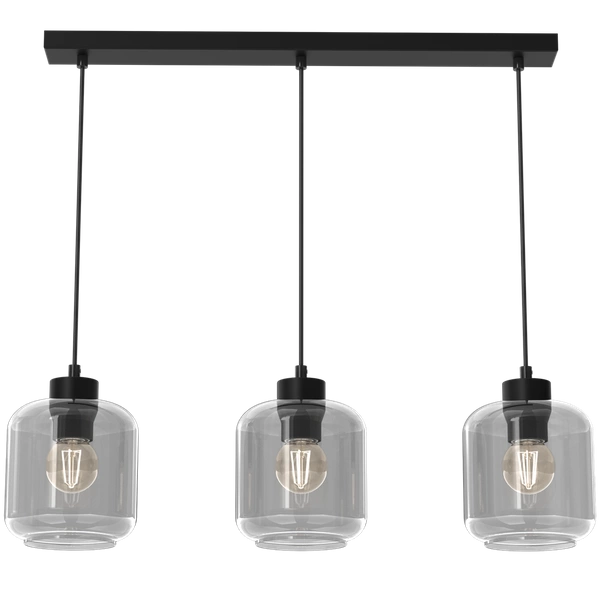 Lampa wisząca SOMBRA SMOKED, MLP8374, czarny/dymiony, 3x60W E27