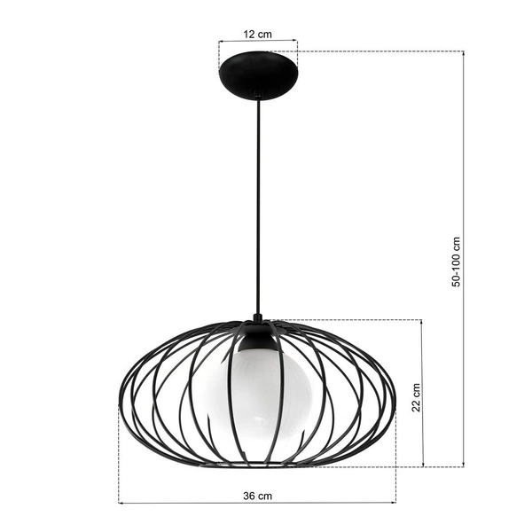 Lampa Wisząca KRONOS BLACK 1xE14 MLP4422