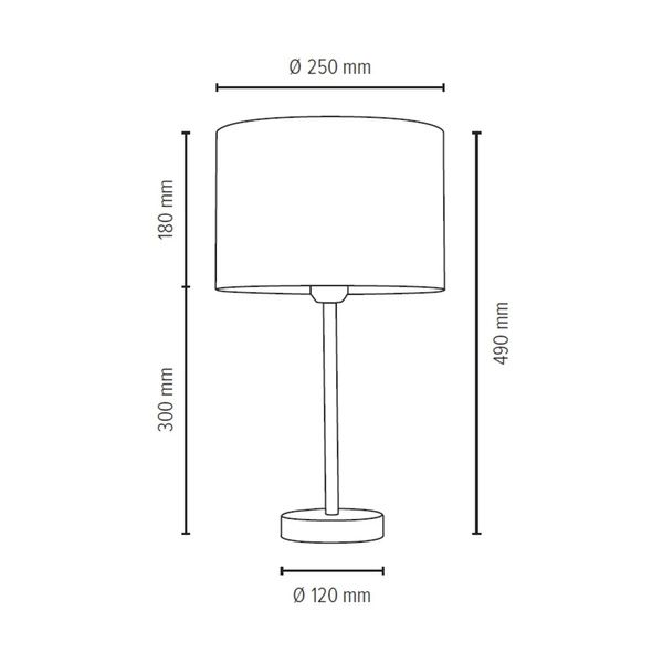 Lampa stołowa Leila 1xE27 maks. 60W chromowany metal/przezroczysty kabel PVC/wielokolorowy papier + klosz z PCV ze wzorem drewna 7652028