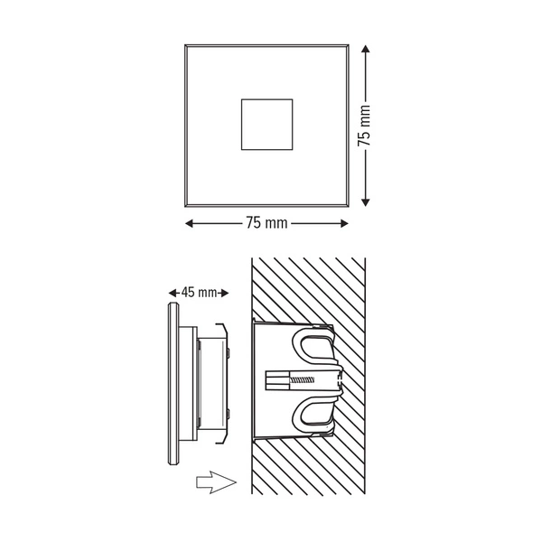 Oprawa schodowa Fortune 1xLED 1,2W | Szklany 3230431