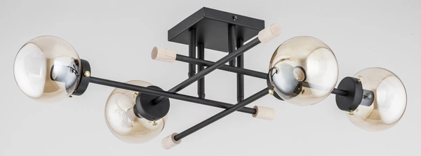 Lampa sufitowa ALFA TRANSFER CZARNA 4xE14 85cm | 25364