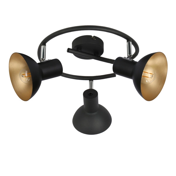 Lampa sufitowa DISO spirala 98-63434 czarny/złoty 3xE27