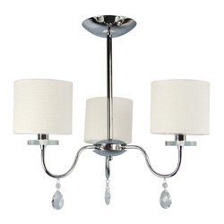 Lampa sufitowa ESTERA 33-11664 chromowa z jasnokremowymi abażurami 3x40W E14