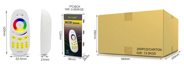 Pilot dotykowy RGB/RGBW 4-strefowy, 2xAAA FUT096 | biały