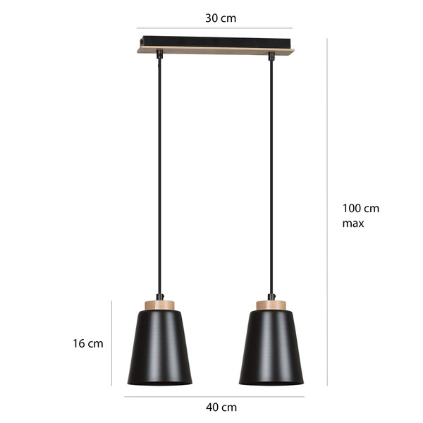 Lampa wisząca Emibig BOLERO 2 Czarny 442/2