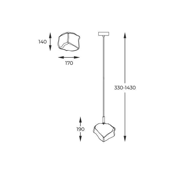 P0488-01F-U8AC ROCK LAMPA WISZĄCA