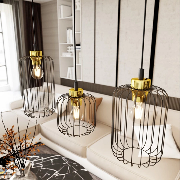 Lampa wisząca Emibig VANDER 3 BL GOLD 1364/3