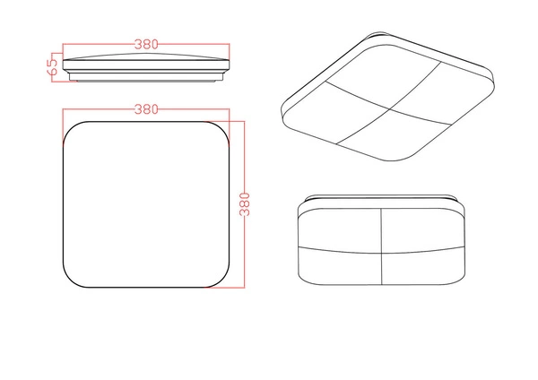 Plafon BABILON, złoty, kwadratowy średni, 24W LED, barwa neutralna 4000K