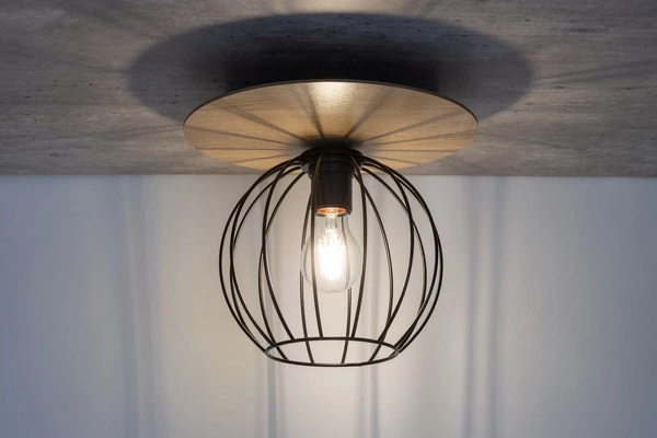 Lampa Sigma CYBER 1 koło dąb/czarny plafon 32354