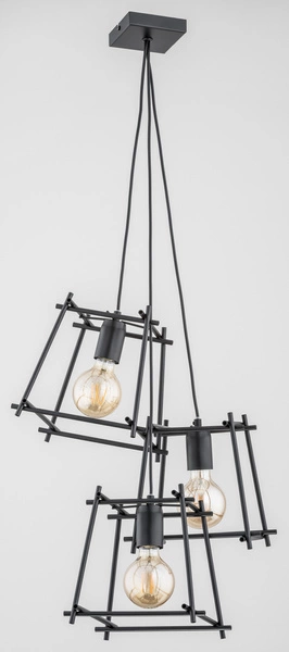 Lampa wisząca ALFA NETI MORO CZARNA 3xE27 22cm | 62038