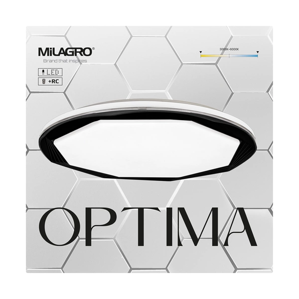 Plafon OPTIMA, ML7053, Ø480 mm, czarny/biały, 52W LED