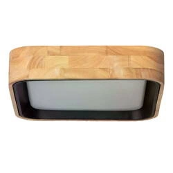 Plafon LED Abruzzo Mazza 16W Kwadratowy Naturalne Drewno 3 Barwy Świecenia CCT 37cm