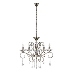 Lampa Sufitowa Maestra 5xE14 Max.40W Patyna Metal/Szkło Przezroczyste 5311511