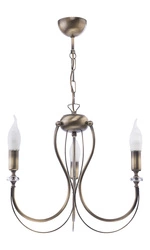 Klasyczny Żyrandol MELANI wys. 68cm 3xE14 11W IP20 | Stare złoto